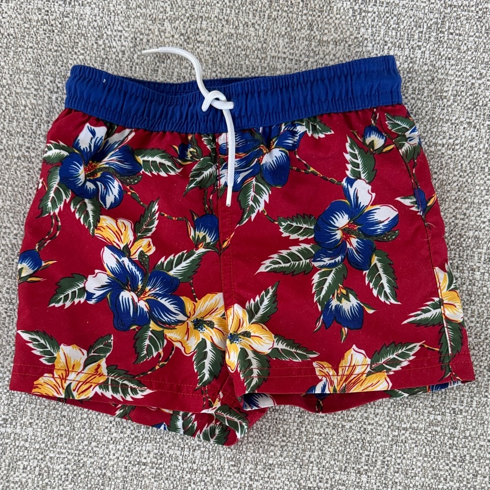 Floral Red Swim Trunks